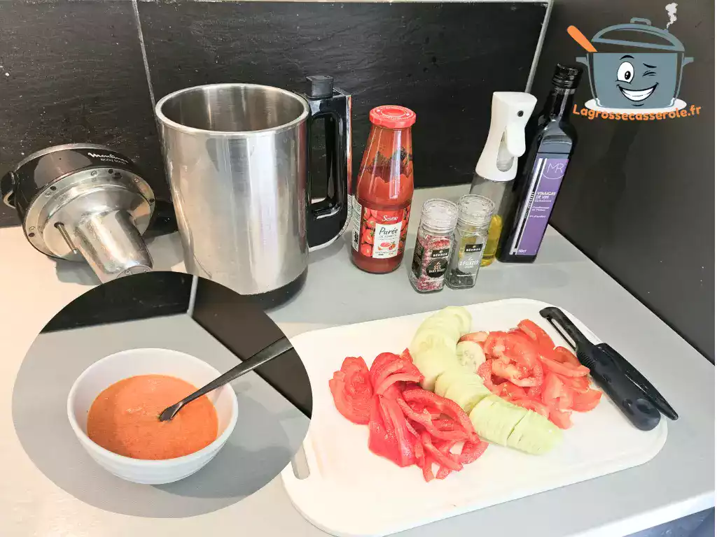Recette gaspacho : tomate, concombre et poivron